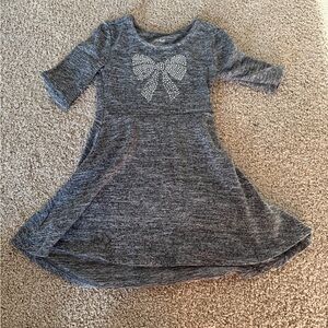 Faded Glory Gray Kids Dress with Glitter Bow